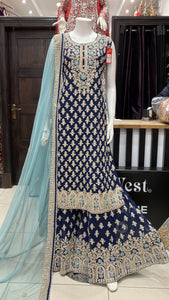 Heavy Embroidered & Embellished net Sharara suit 150B