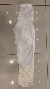 White Embroidered trousers TS212