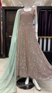 Heavy Embroidered & Embellished long dress 1455D