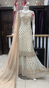 Heavy Embroidered & Embellished net Sharara suit 150A