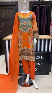 Embroidered  & Embellished 3pc suit 93E