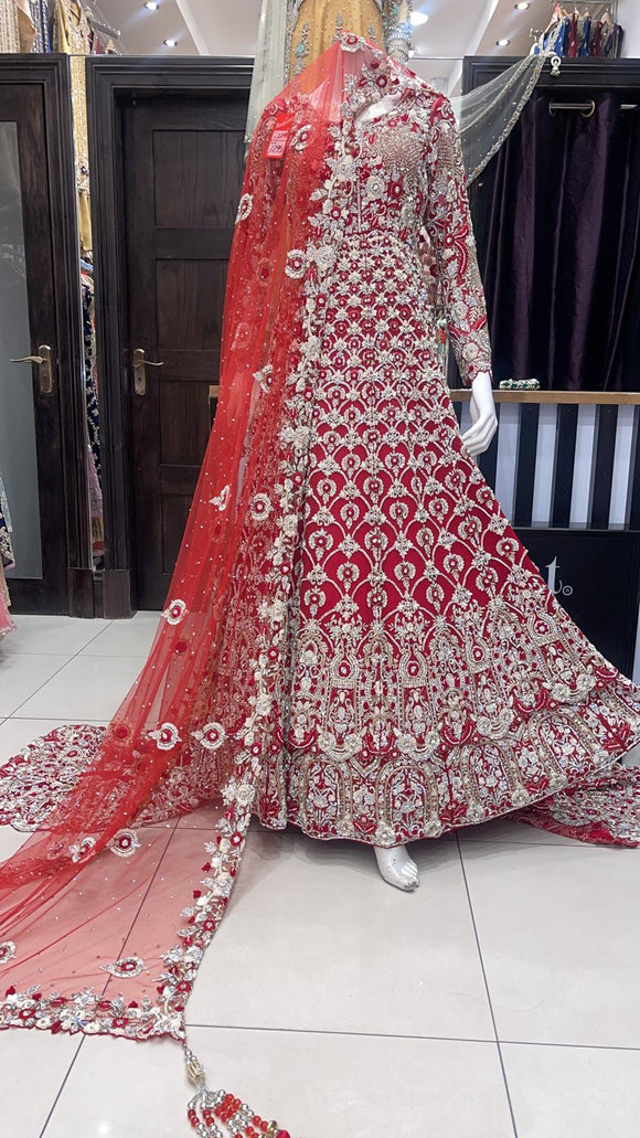 Heavily hand Embroidered & Embellished Bridal dress B0011
