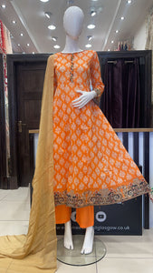Casual cotton Embroidered 3pc suit 96J
