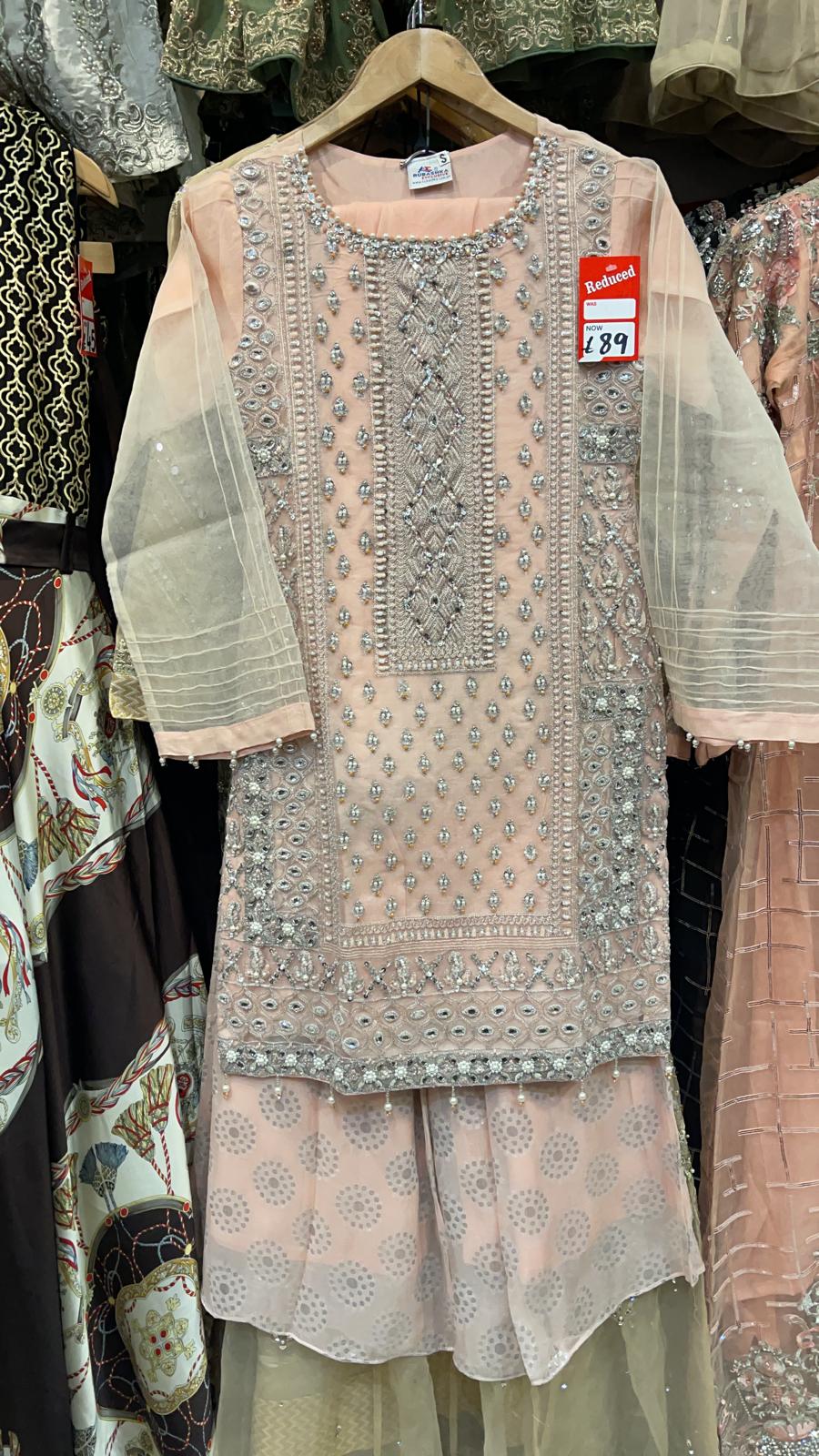 Embroidered & Embellished organza 3pc suit OR601
