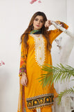 Embroidered & Embellished linen 3pc suit U-1317