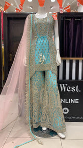 Heavy Embroidered & Embellished net Sharara Outfit 952A