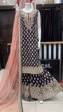 Heavy Embroidered & Embellished net Sharara suit 150C