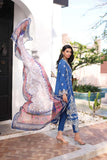 NOOR LUXURY CHIKAN KARI UNSTITCHED NLCL23-Blue-10-B