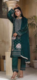 Green Embroidered Linen 3 piece suit 51B